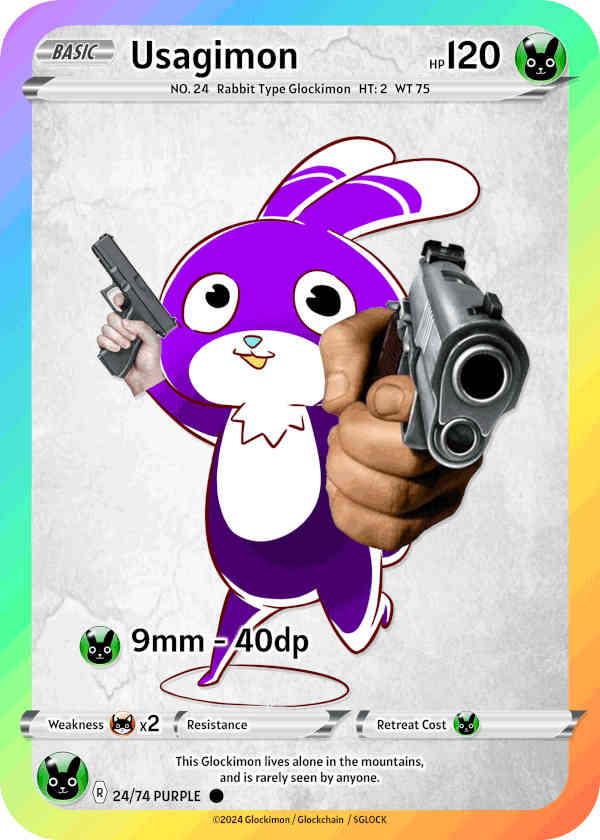 Purple Rabbit Glockimon